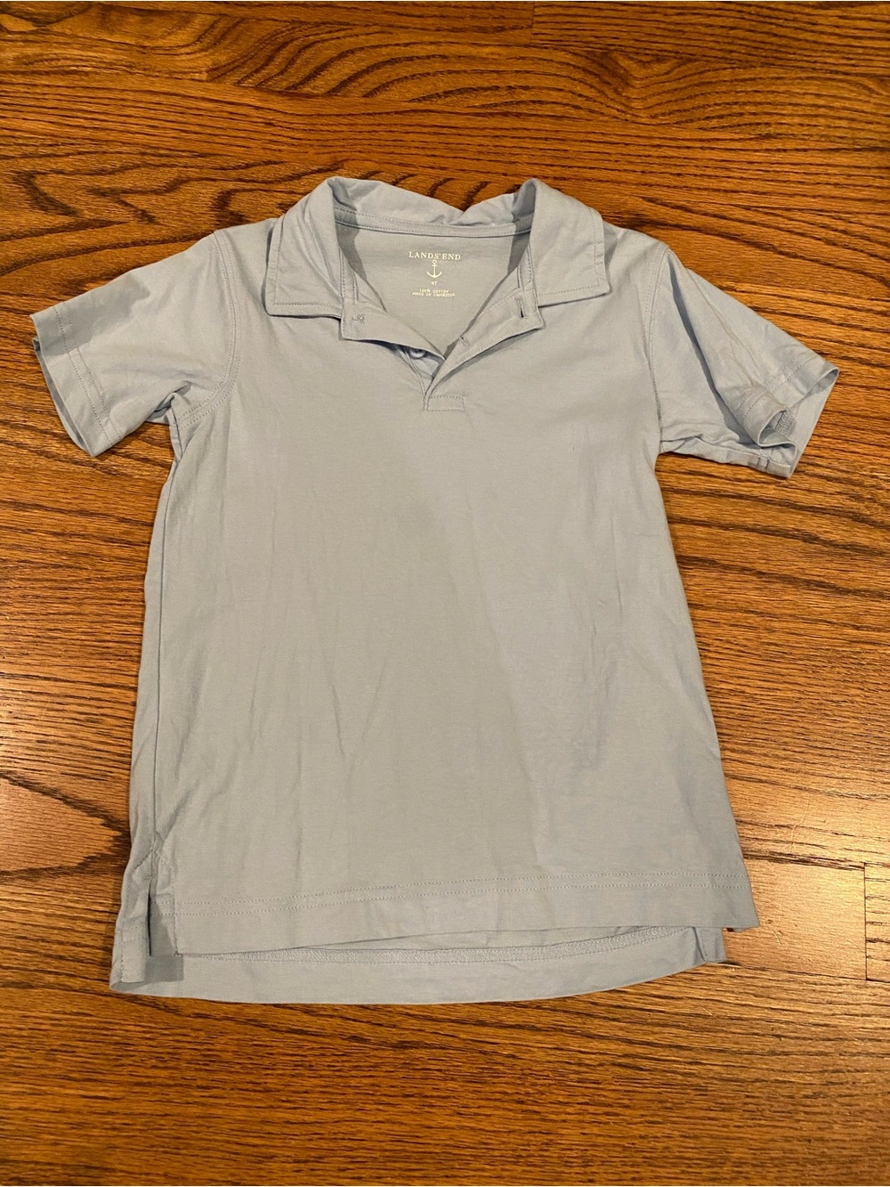 Lands' End Kids Short Sleeve Light Blue Polo Shirt Top 4t 4